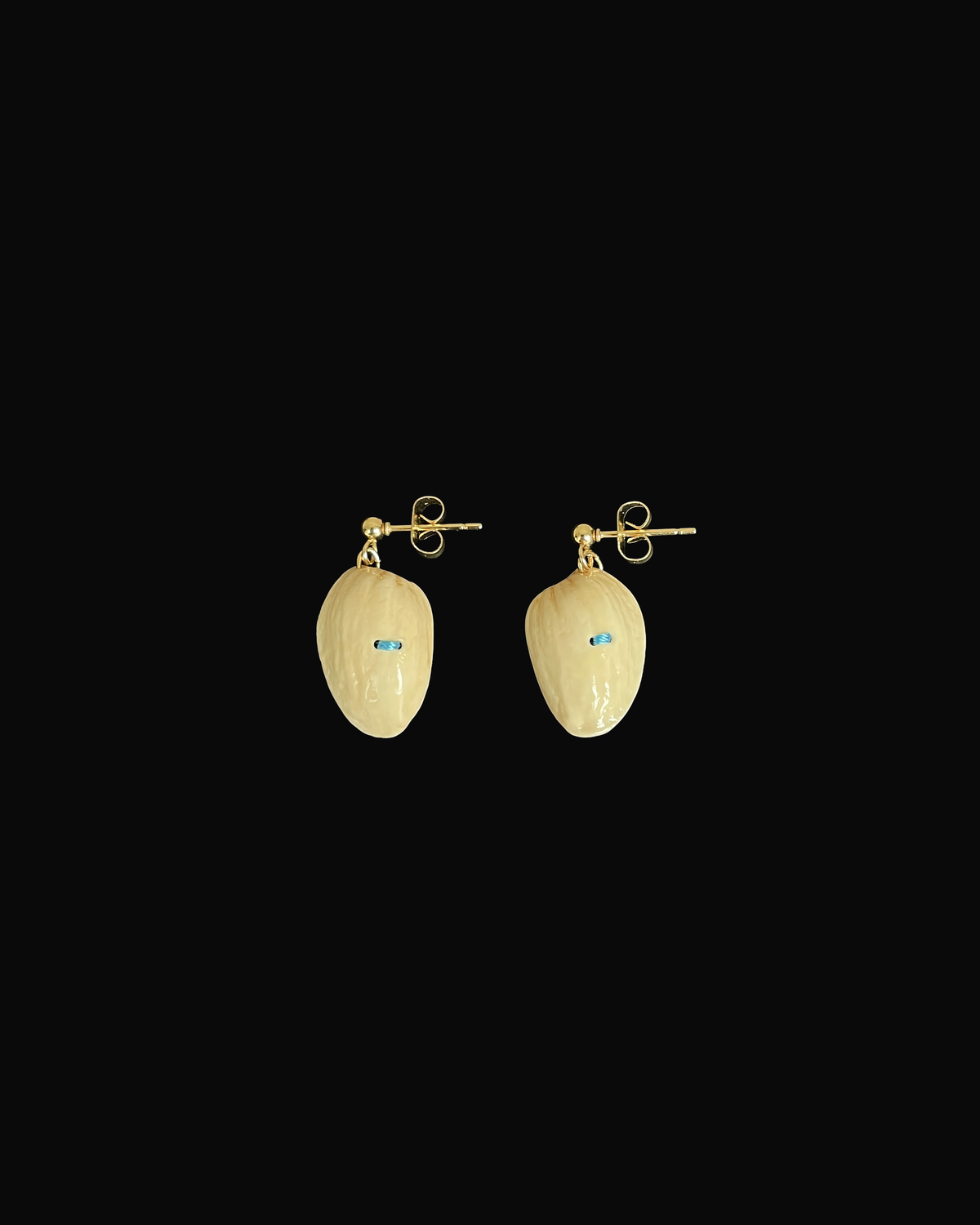 Pistachio Shell Center Stitch Earrings