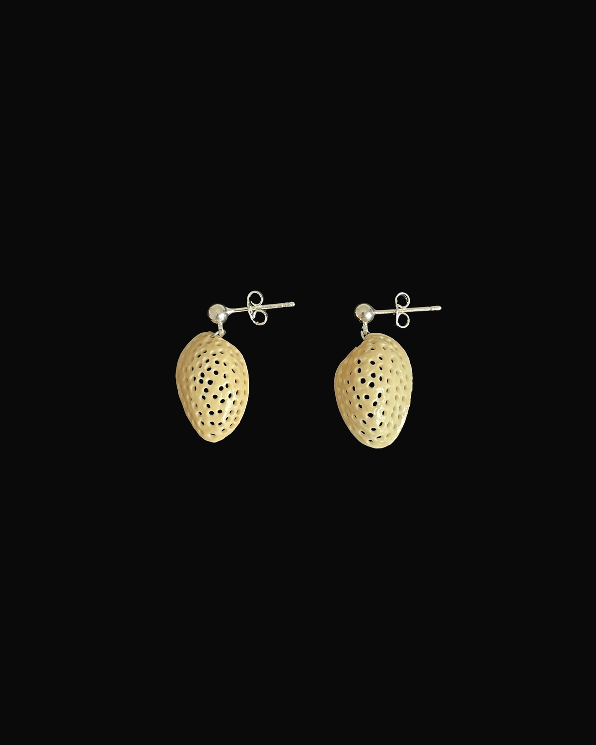 Pistachio Shell Veil Earrings