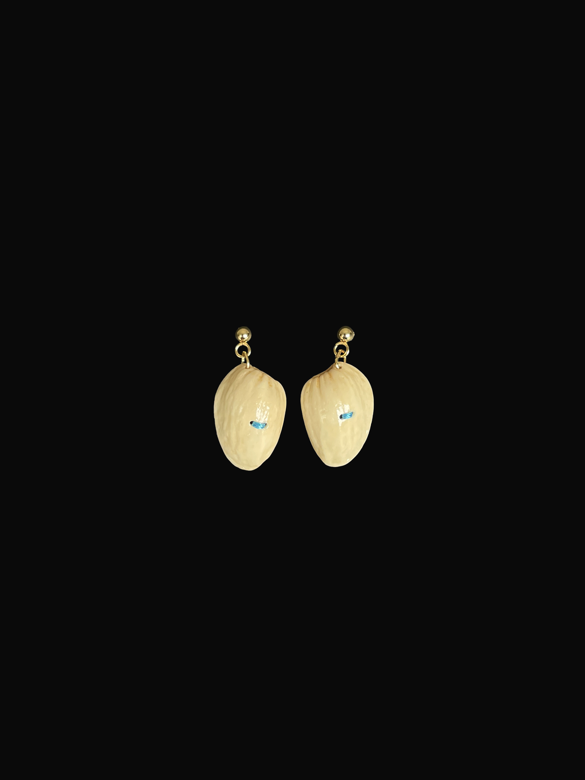 Pistachio Shell Center Stitch Earrings