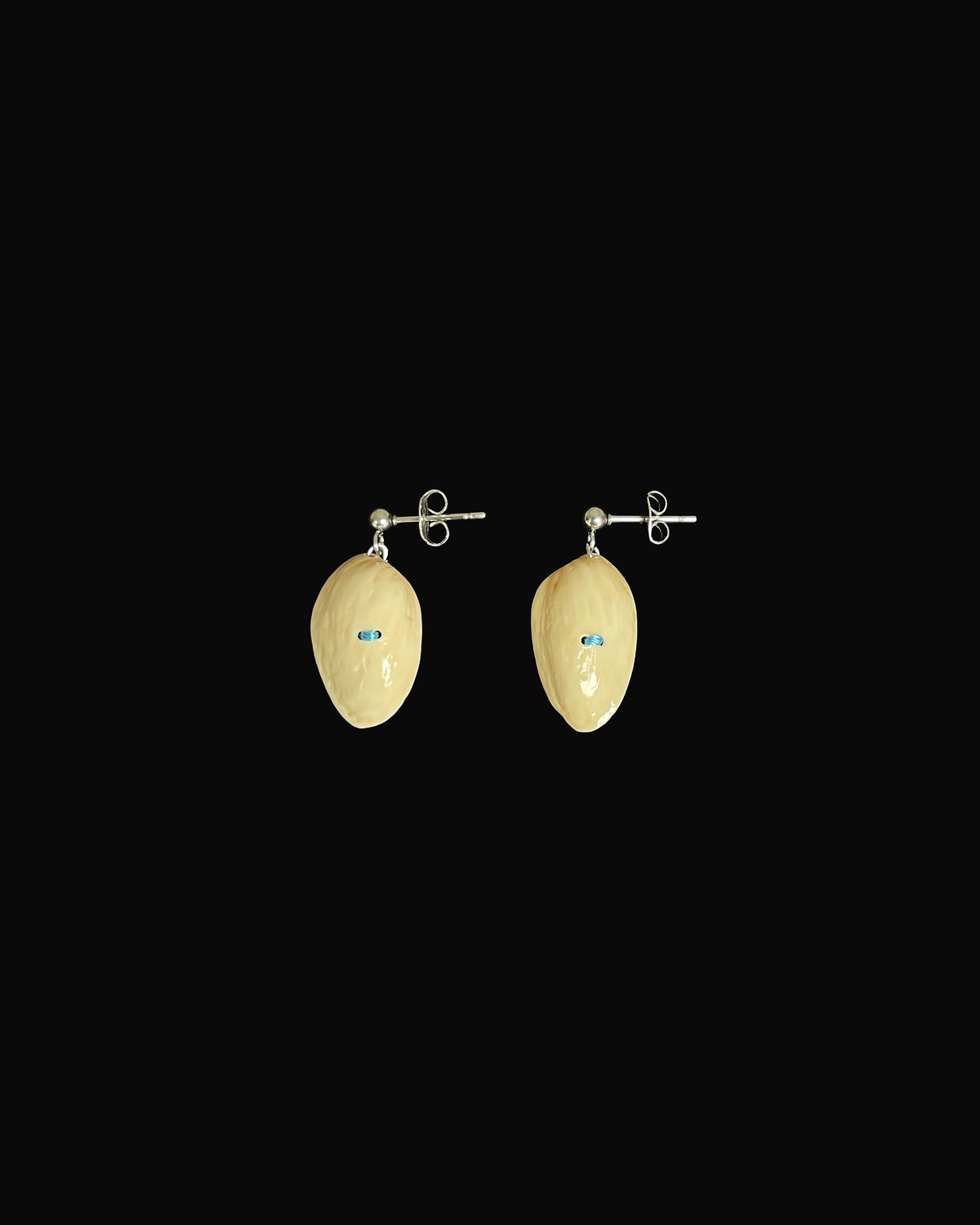 Pistachio Shell Center Stitch Earrings