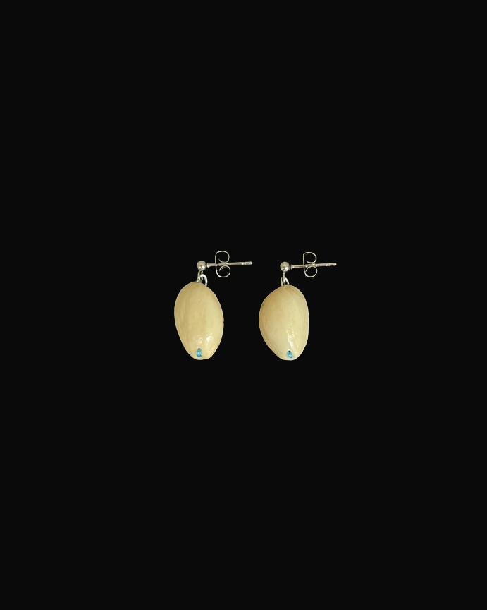 Pistachio Shell Drip Stitch Earrings