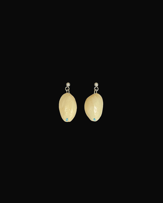 Pistachio Shell Drip Stitch Earrings