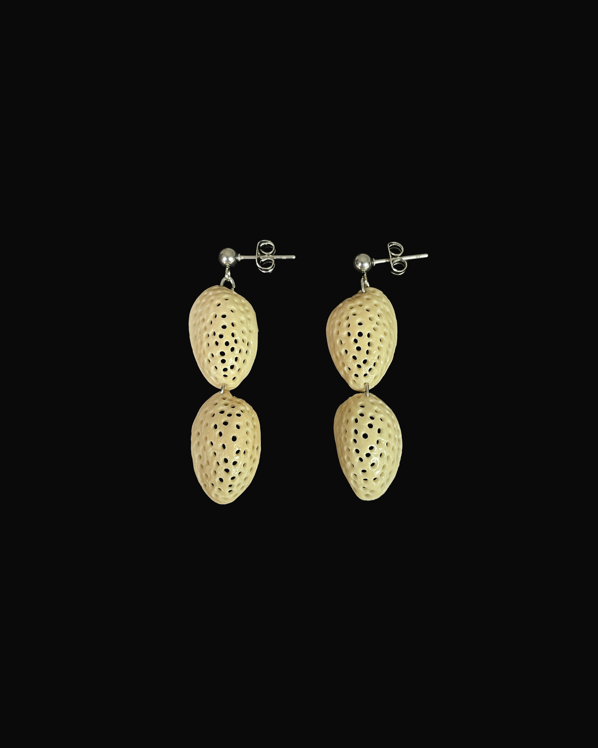 Double Pistachio Shell Veil Earrings