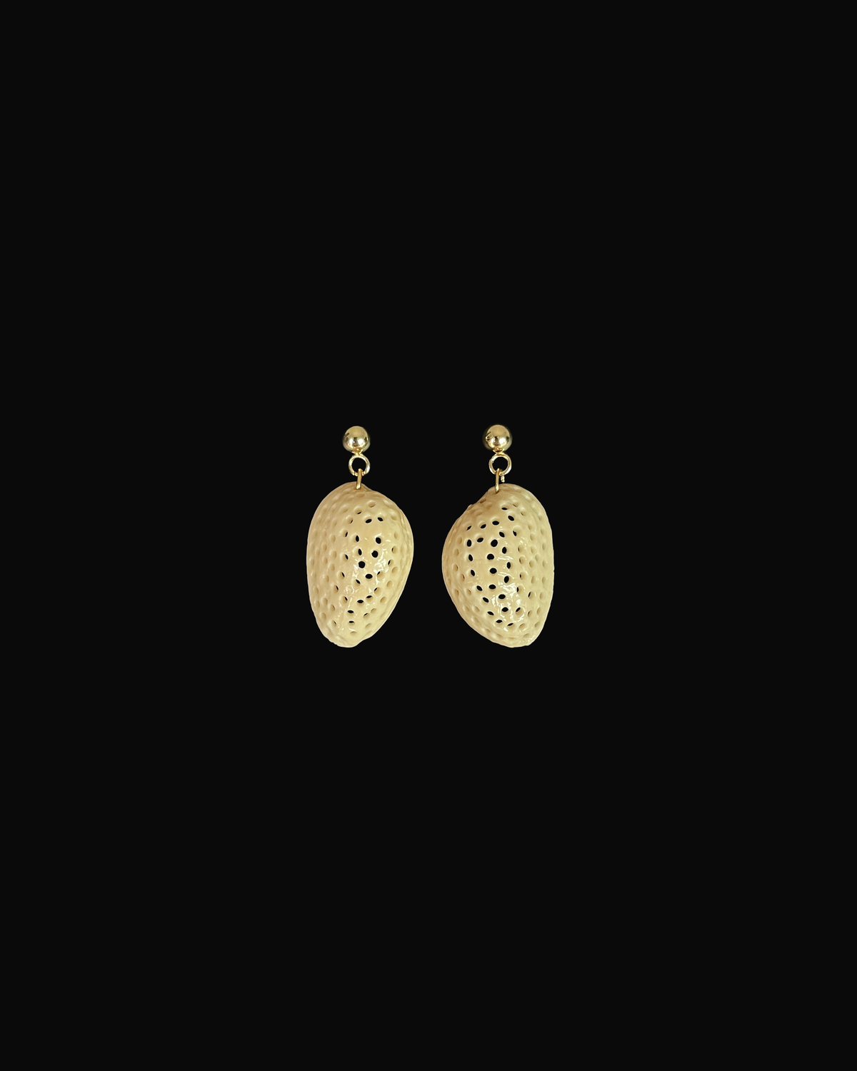 Pistachio Shell Veil Earrings
