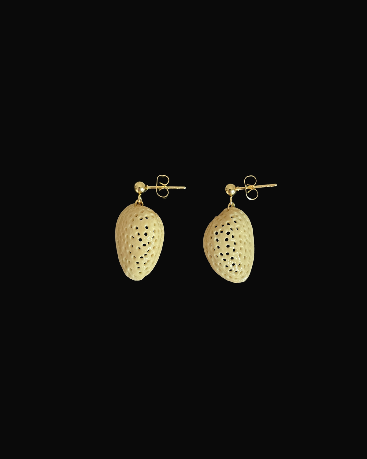 Pistachio Shell Veil Earrings