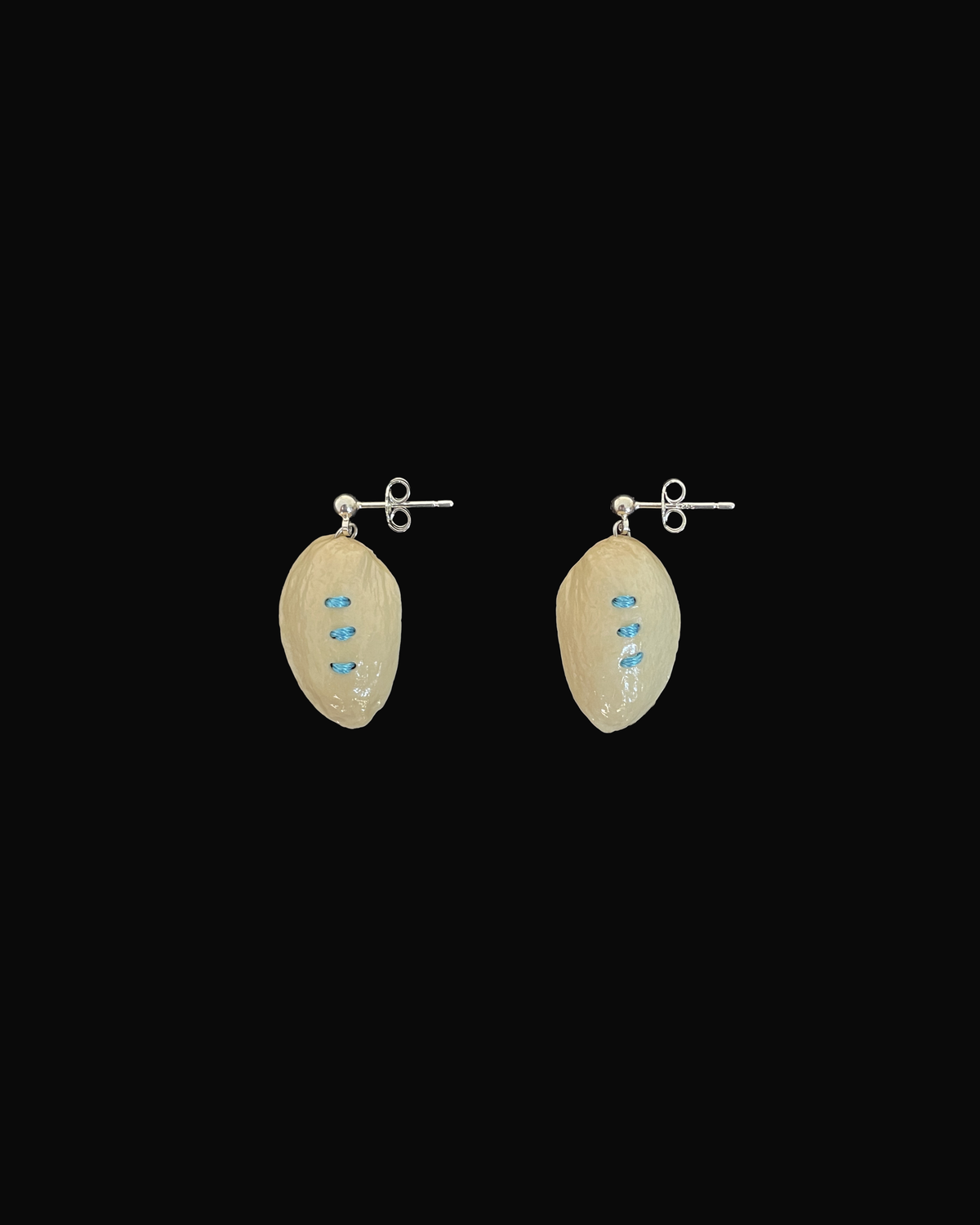 Pistachio Shell Trio Stitch Earrings