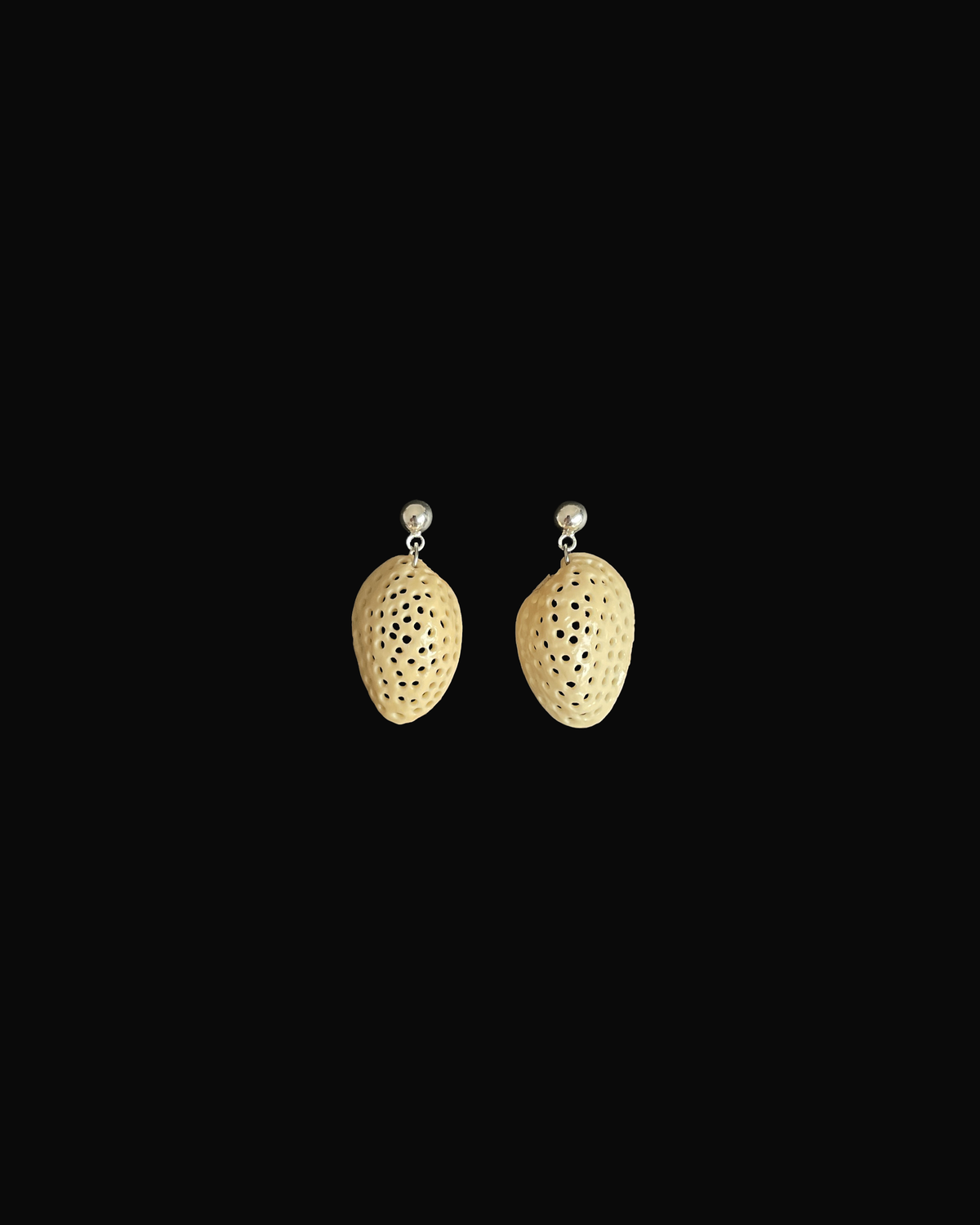 Pistachio Shell Veil Earrings
