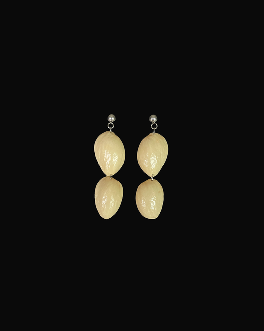 Double Pistachio Shell Earrings
