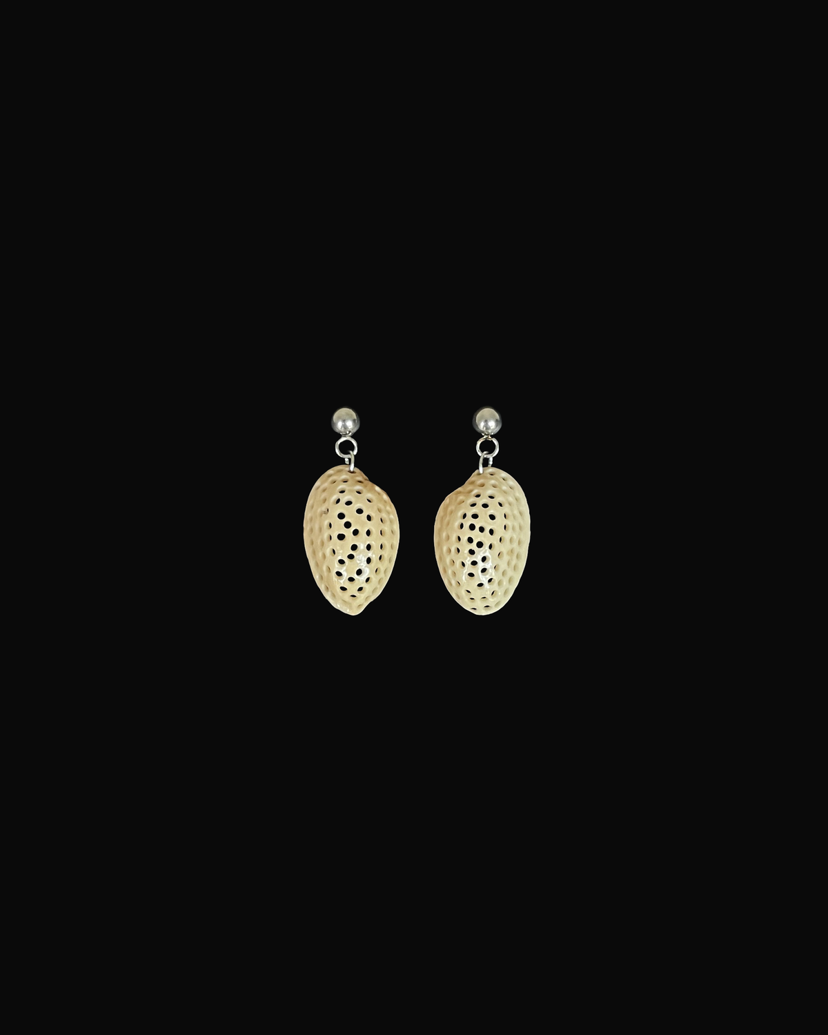 Pistachio Shell Veil Earrings