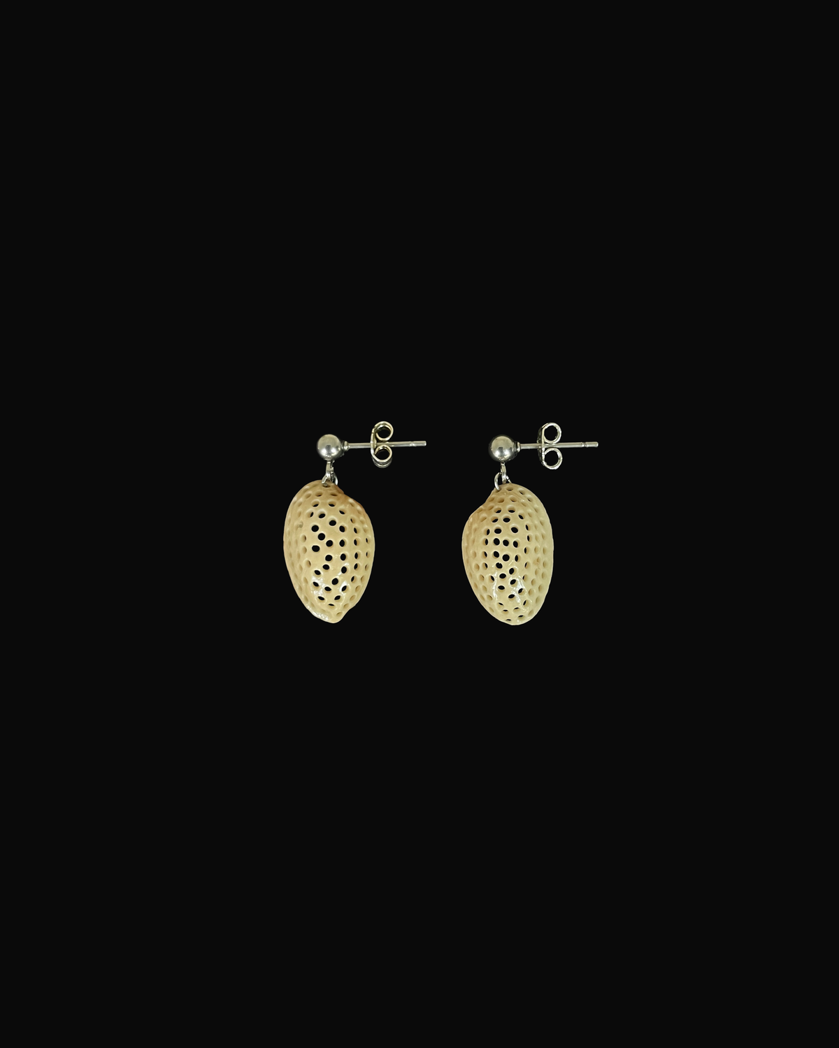 Pistachio Shell Veil Earrings