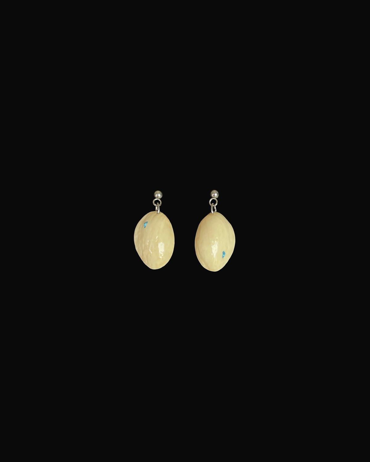 Pistachio Shell Seesaw Stitch Earrings