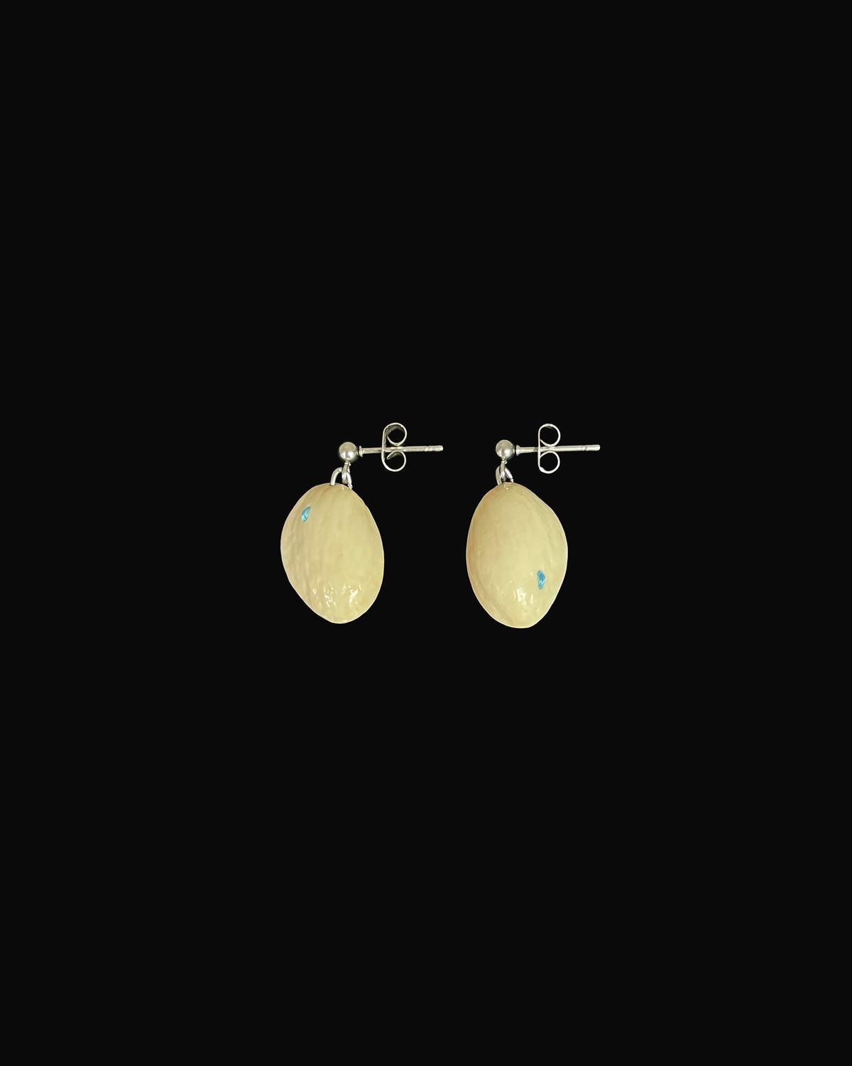 Pistachio Shell Seesaw Stitch Earrings