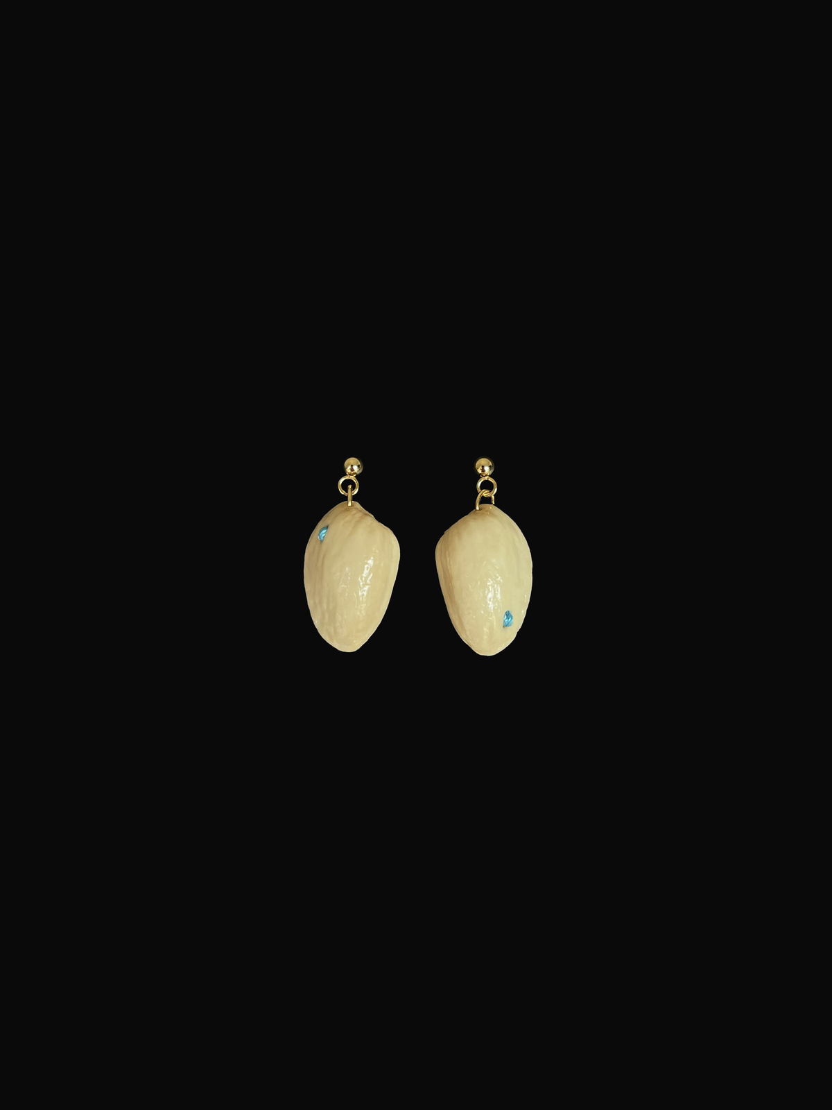 Pistachio Shell Seesaw Stitch Earrings