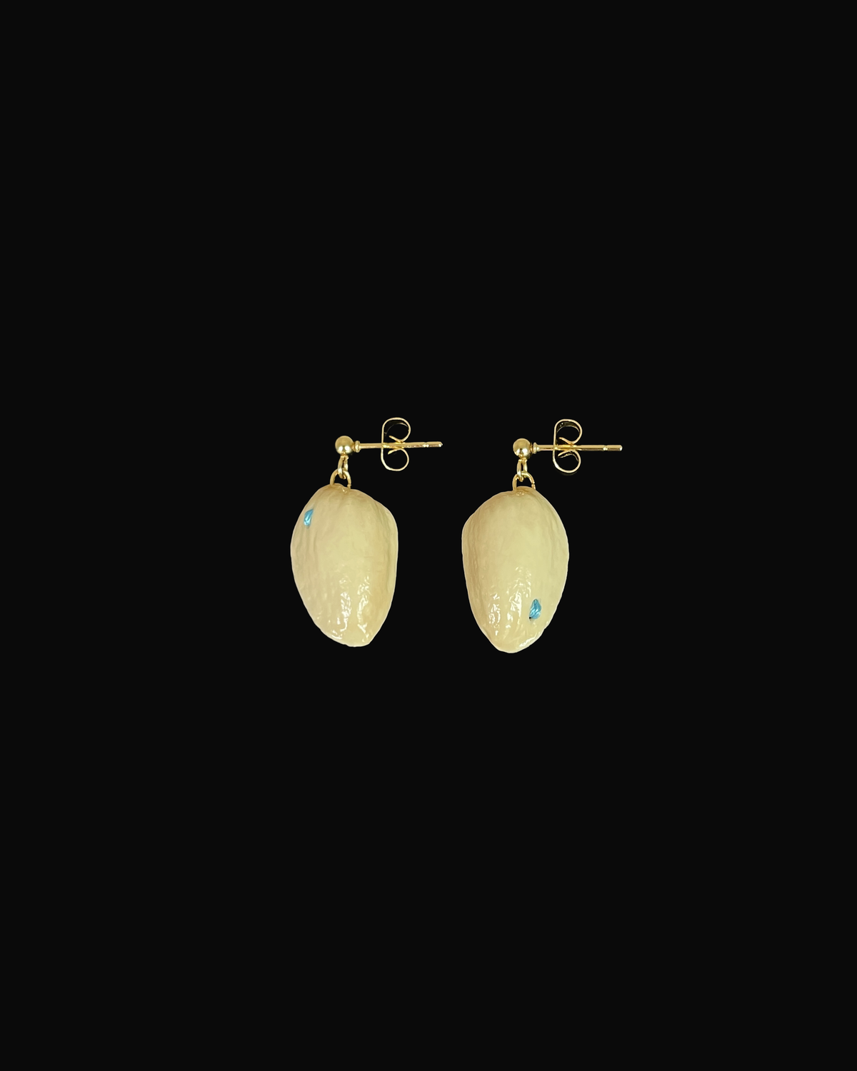 Pistachio Shell Seesaw Stitch Earrings
