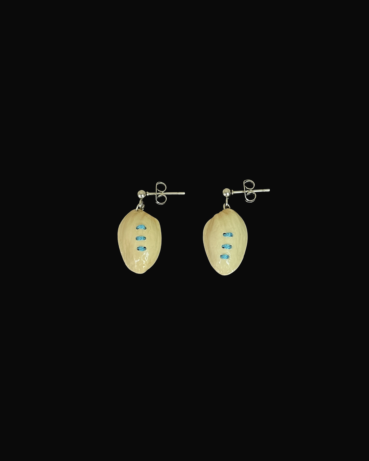 Pistachio Shell Trio Stitch Earrings