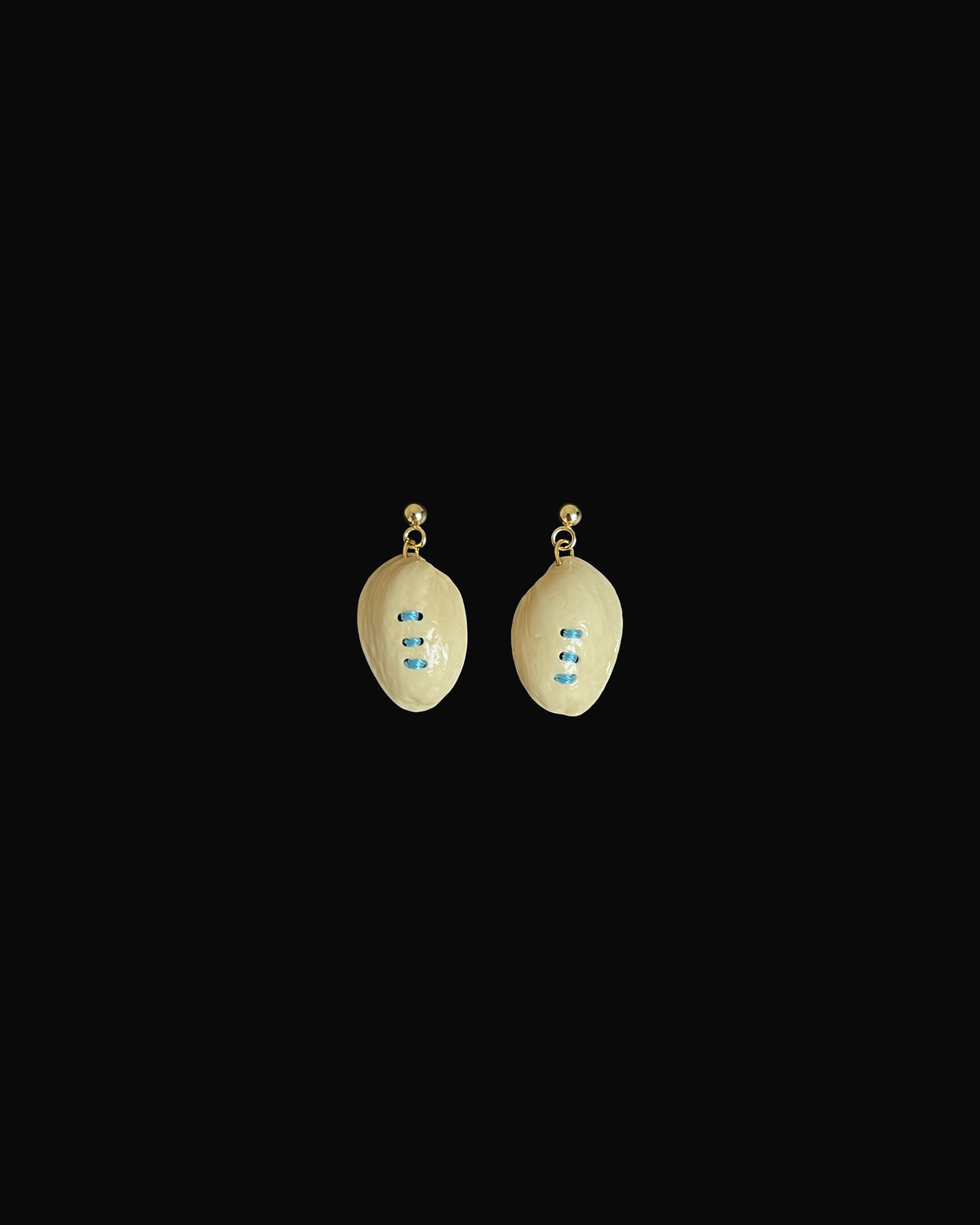 Pistachio Shell Trio Stitch Earrings