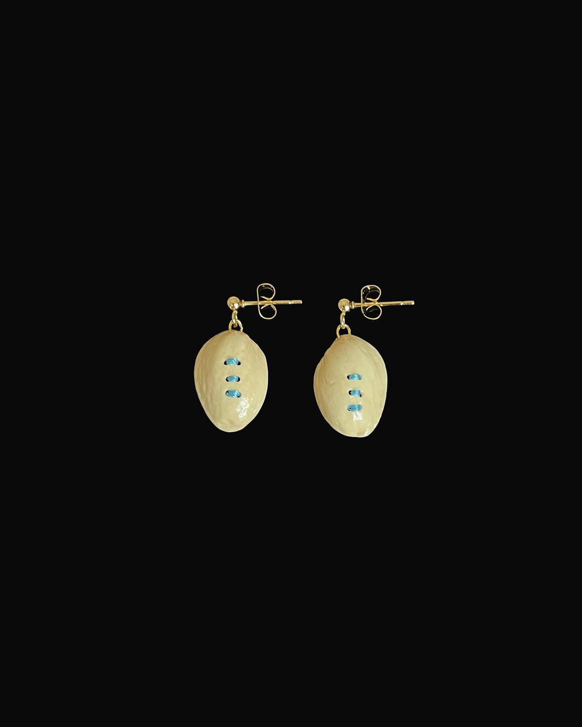 Pistachio Shell Trio Stitch Earrings