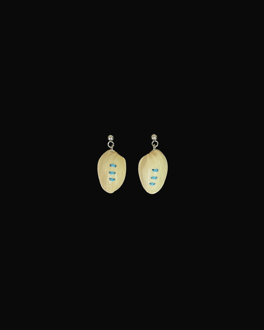 Pistachio Shell Trio Stitch Earrings
